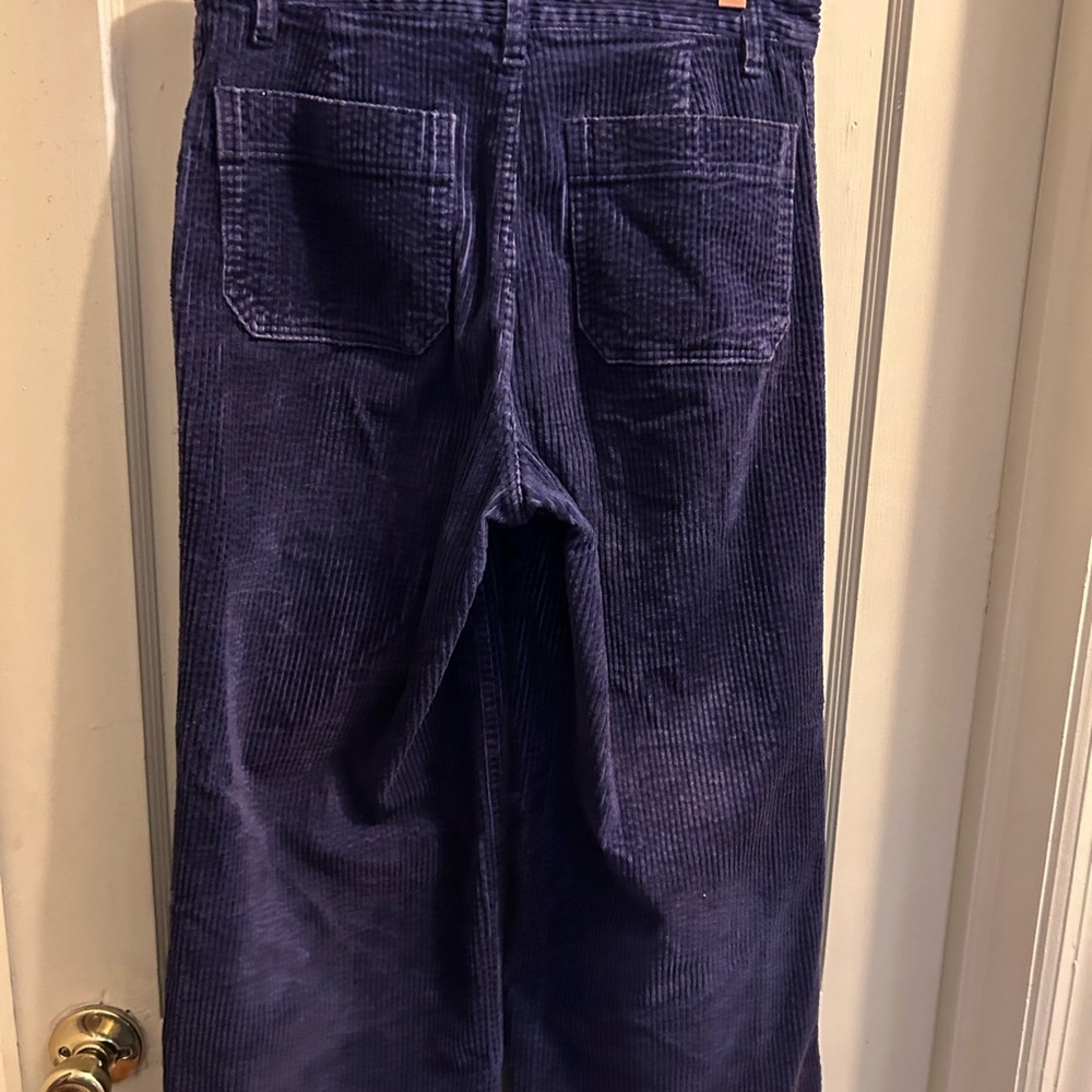 Madewell Emmett Wide Leg Crop Pants in Corduroy dark blue size 27 - Picture 3 of 6